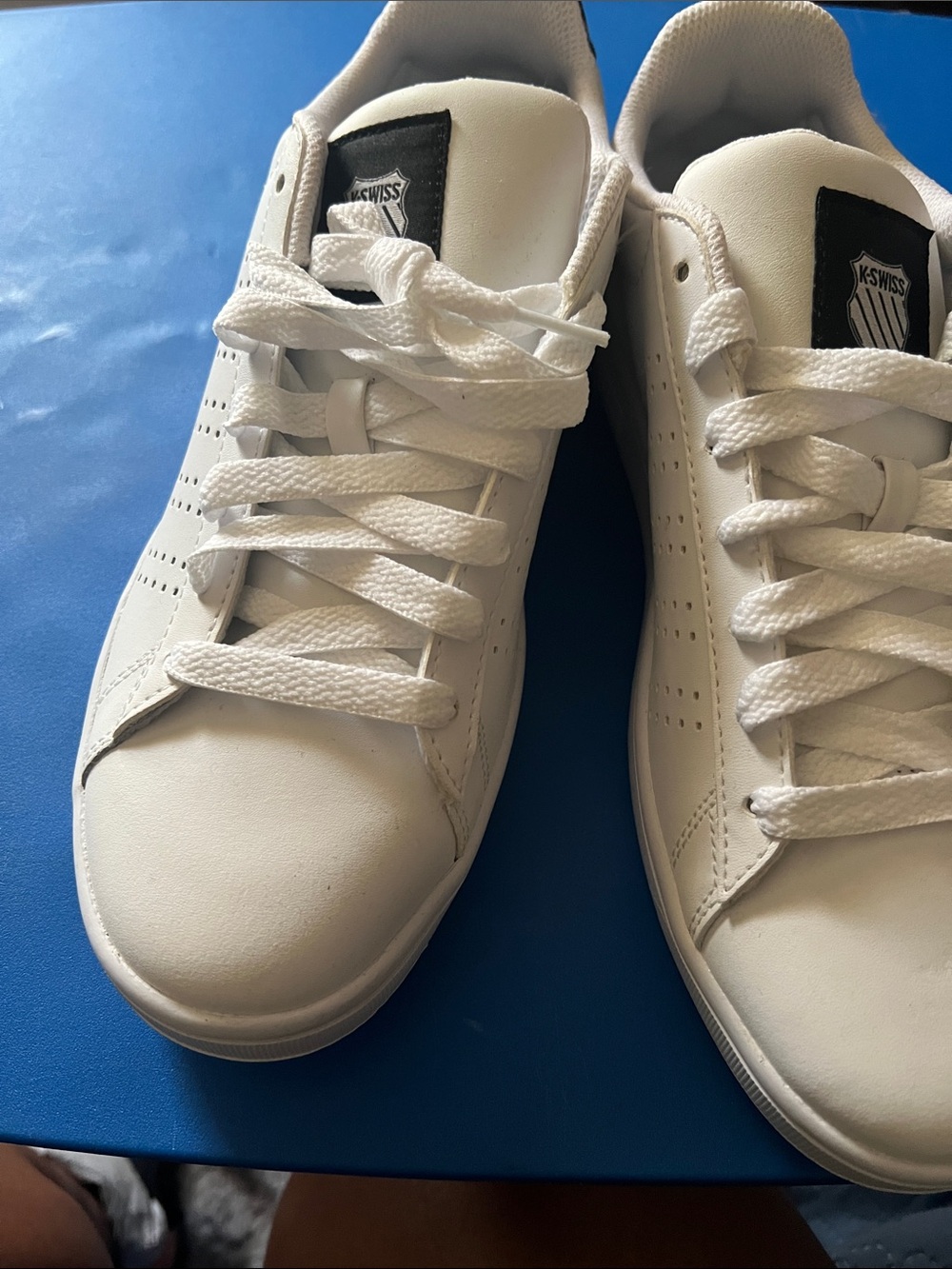 K-Swiss White Low-Top Athletic Sneakers